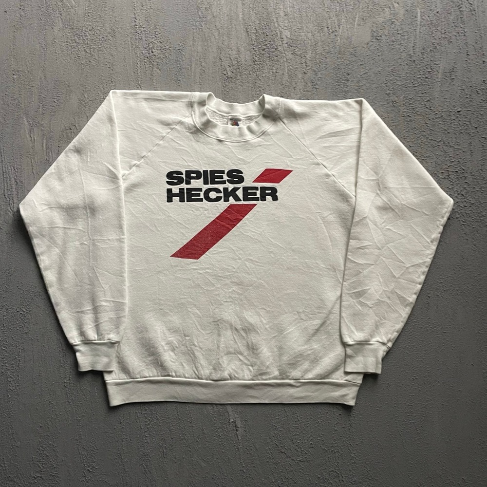 Vintage Spies Hecker Graphic Sweatshirt Mens XXL White 90s